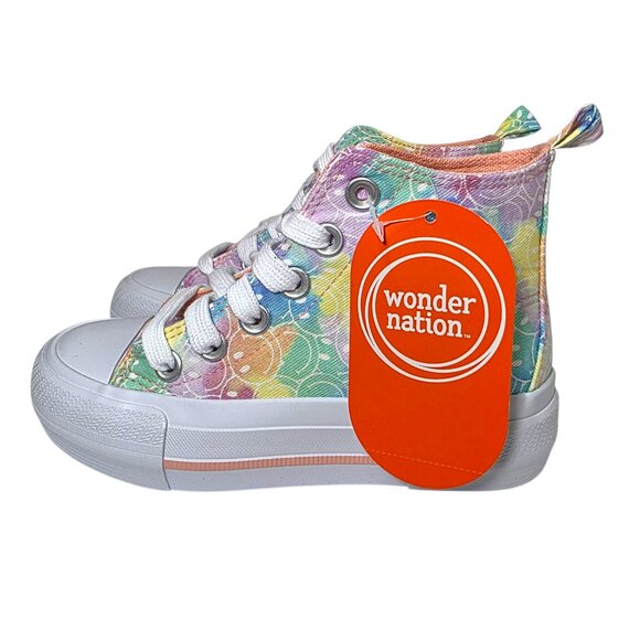 Platform High Top Canvas Sneakers Wonder Nation Little & Big Girls Size 13 & 4 - Picture 1 of 7